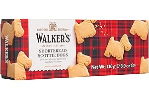 Walkers Forme di cane scozzese di pasta frolla, ricetta tradizionale scozzese al burro puro, 110 g