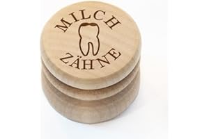 Chinchilla® Boîte à dents de lait avec impression en bois d'érable | Made in Germany | Boîte à dents pour enfants pour dents de lait | Cadeau pour le baptême, la première scolarisation