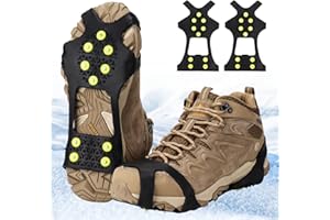 PBWZF Spikes für Schuhe Winter, Schuhspikes Schnee und EIS Anti Rutsch, Spikes Schuhe Schuhkrallen mit 10 Zähne, Schuh Spikes Grödel Steigeisen Klampen Eisspikes für Damen und Herren