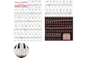Olakin Removibles Pianos Teclados Pegatinas, Pegatinas para Notas Musicales para Teclas Blancas y Negras y Negro, Teclados de Piano para Niños y Principiantes, para Teclados 49/61/76/88
