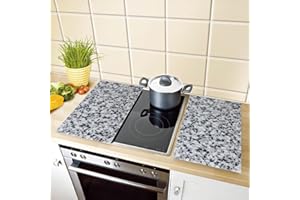 Coopers of Stortford - Set of 2 Granite Effect Glass Hob Covers - Tempered Safety Glass, Scratch-Resistant, Multi-Use for Hob Covers, Chopping & Serving, Hygienic and Heat-Resistant
