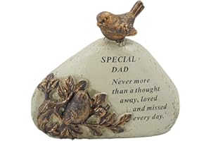 ANGRAVEMEMORIALS Special Dad Robin Bird Memorial Graveside Stone Plaque Ornament