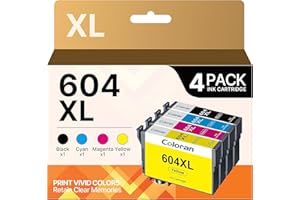 COLORAN 604XL Ink Cartridges Replacement for Epson 604 XL Ink Cartridge for Epson Expression Home XP-2200 XP-2205 XP-3200 XP-3205 XP-4200 XP-4205, Workforce WF-2910DWF WF-2930DWF WF-2935DWF WF-2950DWF 4pack