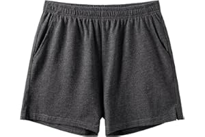 Amy Coulee Schlafhose Herren Kurz Baumwolle 4" Leichte Schlafshorts Kurze Pyjamahose Schlafanzughose mit Taschen