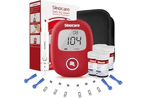 sinocare Medidor de Glucosa en Sangre, Glucometro, Kit Medidor Azucar Sangre con 100 x Tiras de Prueba de Glucosa - mg/dL (smart 100 kit)