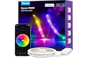 Govee LED Strip 5m, Smart RGBIC LED Streifen, Lichterkette LED Leiste Funktioniert mit Alexa & Google Assistant, DIY Segmentsteuerung, App-Steuerung, Musik Sync, für Party, Zuhause, Schlafzimmer