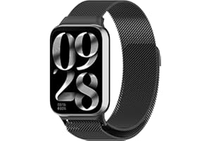 PKQTOP Magnetyczny pasek zapasowy do Redmi Watch 4 / Watch 5, regulowany, metalowy pasek ze stali nierdzewnej do Xiaomi Smart Band 8 Pro / Band 9 Pro