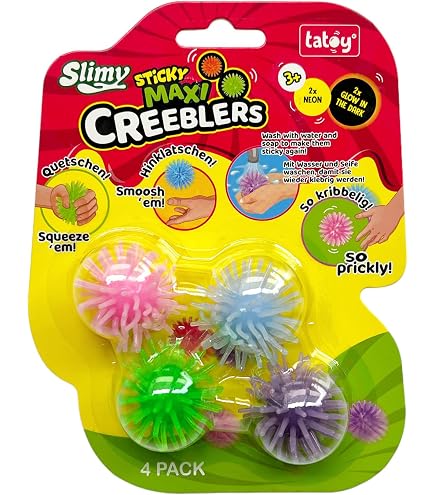 Yolluu Klebebälle Zum Stressabbau – 8 Stück, Haften An Wand & Decke, Leuchtend In 4 Farben, Weich & Sicher, Für Kinder & Erwachsene, Anti-Stress-Spielzeug