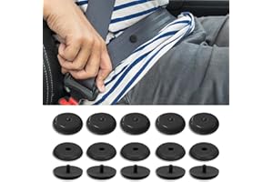 deemars 10 Sätze Universal Sicherheitsgurt Stopper Kit, Sicherheitsgurt Schnalle Taste Verhindern, dass Sicherheitsgurt Knopf Schnalle Clip Stop von Sliding Down The Belt Einfach zu bedienen (Schwarz)