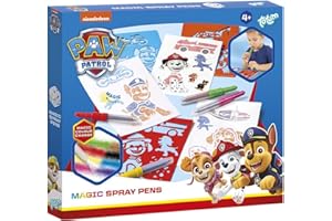 TOTUM PAW PATROL PAW PATROL - Matite spray cambia colore per bambini, set da pittura magico con stencil, disegno creativo e divertimento a partire dai 4 anni in su