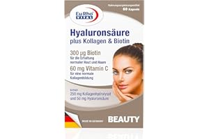 ‎EURHOVITAL Hyaluronsäure Kapseln | Mit Kollagen und Biotin | Vorratspackung mit 60 Kapseln für 2 Monate | EuRho® Vital – Made in Germany