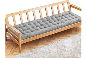 PLULON Szara poduszka na ławkę ogrodową, 3-osobowa, na krzesło ogrodowe, na krzesło, na huśtawkę, do ogrodu, na patio, na leżak, 150 x 48 cm, szara