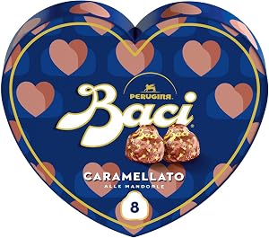 BACI PERUGINA Caramellato alle Mandorle Cioccolatini Fondenti ripieni al Gianduia 100g