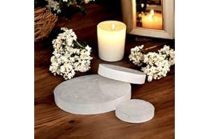 4ALL Selenite Charging Round Disk Crystal Charging Plate Selenite Slice Charging Plate Charge Crystals (10cm)
