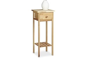 ‎RELAXDAYS Relaxdays Stolik Podręczny, Drewno, Beżowy, ‎24.8 x 25.2 x 60 cm