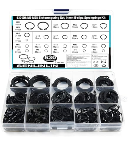 Kit 200 Anelli Di Sicurezza Seeger In Acciaio Inox 304 - E-Clip Per Macchine E Officina - Foto 3