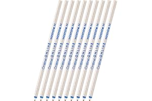 10 x mini wkład do długopisu, wkłady zapasowe firmy Online, międzynarodowy standard D1, grubość linii M, nieścieralne, zestaw wkładów do długopisów, niebieskie