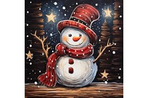 Rheskbecy Christmas Diamond Painting Set für Erwachsene,DIY 5D diamond painting weihnachten bilder Schneemann,Diamond Painting für Kinder,Home Wall Decor 30x30cm
