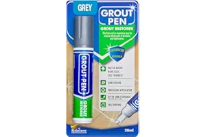 RAINBOW CHALK MARKERS LTD Large Grout Pen Grey - Revives & Restores Stained Tile Grout Leaving a Clean Fresh Look