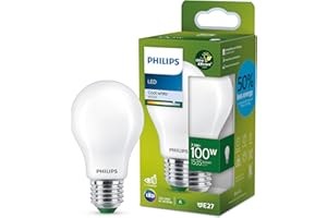 Philips LED Lampadina Goccia Vetro Smerigliato Classe A, 100W, E27, Luce Bianca Fredda, Non Dimmerabile