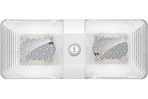ShinePick 12V Lampade LED, Luci led da Interni Auto Plafoniera Tetttuccio Illuminazione Interna Luce con Interruttore per Auto/RV/Camper/Camion/Rimorchio/Van/Barca (1 Pack)