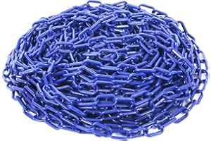 szkoo Catena di chiusura a catena, 30,5 m, blu, in plastica, per sicurezza di allarme, controllo umano, traffico, linea di coda