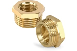 JESUSTREE Riduttore in Ottone Adattatore 1/2" auf 1/4", Filettatura Maschio a Nipplo Filettato Femmina, Adatto per Acqua Potabile, Raccordo Filettato per Tubi Dell'acqua (2 Pezzi)