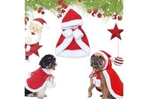 DREAM HORSEX Animali Domestici Natale Vestiti, Felpa con Cappuccio per Cane, Vestiti Natale Gatto Cane, Mantella di Natale per Gatto, Feste per Animali Abiti (M)