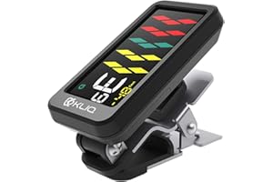KLIQ MUSIC GEAR KLIQ ProTuner - Professional Clip-On Tuner for All Instruments (with flat tuning)- with Guitar, Ukulele, Bass & Chromatic Tuning Modes (also for Mandolin and Banjo)