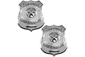 QINSKY Badge de Policier pour Enfant Adulte,2 Pcs Insigne de Policier Accessoires de Déguisement de Police Jouet de Jeu Rôle Policier pour Carnaval Fête Halloween Cosplay
