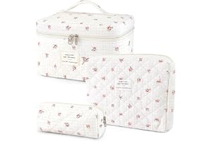 LIULINY 3 Pcs Storage Bag Female with Floral Pattern, Storage Bag Padding
