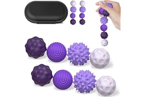 SZHHRXI Magnetic Sensory Balls, Anti-Stress Toy Made of Silicone, Portable Motor Skills Toy with Multi Texture, Fidget Balls Magnetic Game, Table Magnetic Game for Families and Parties (Purple)