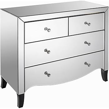 Lvalen5dr Downton Interiors Vintage Style Silver Mirrored Chest Of