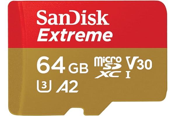 SanDisk Extreme 64GB microSDXC UHS-I, V30, 170MB/s Read,80MB/s Write, Memory Card for 4K Video on Smartphones, Action Cams and Drones