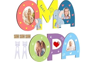 Awmgirl Oma und Opa Holzbuchstaben Bastelset, Oma Geschenk Opa Geschenk Oma Geschenke zum Geburtstag Holzbuchstaben Fotogeschenke für Oma Geschenk Opa Enkel zum Geburtstag Weihnachten