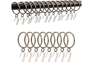 Curtain Rings With Hooks Metal Drapery Rings with Eyelets and Pinch Pleat Curtain Hooks 24 Pack TXZWJZ