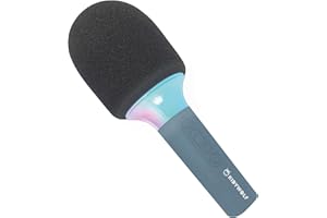 KIDYWOLF Kidymic Bleu – Micro Karaoké Enfant Bluetooth avec Effets Sonores et Lumineux – Microphone Ludique pour Chanter, S’Amuser et Créer en Famille