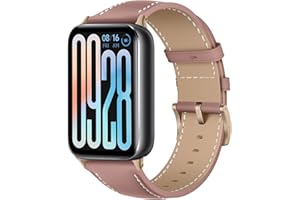 KoGiio Pasek kompatybilny z Xiaomi Smart Band 8 Pro/Xiaomi Mi Band 8 Pro, skórzany pasek dla mężczyzn i kobiet, pasek zastępczy do Xiaomi Smart Band 8 Pro - różowy, nowoczesny