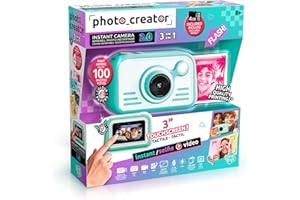 Canal Toys - Photo Creator - Appareil Photo à Impression Instantanée Bleu pour Enfants 8 Ans+ - Idée Cadeau pour Créer des Souvenirs avec tes Amis - Amuse Toi avec Les 4 Filtres et 22 cadres – CLK 046