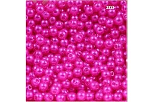 BEADS4CRAFTS 400 Acrylic Faux Pearl Beads 4mm *17 Colours* Beading Wedding Crafts (Pink C2313)