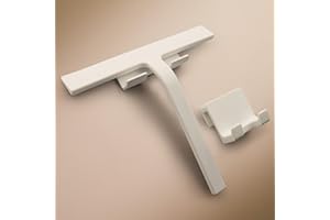 DESIGNFABRIK HAMBURG Design Hamburgo Limpiacristales de Ducha | Limpia mamparas de Silicona Negro o Blanco | Soporte sin Taladro | Diseño Moderno para baño | 23 cm | Blanco