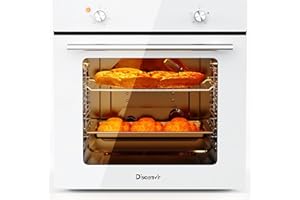 Disaenvir 65L Electric Oven, Built in Oven 60cm Wide - 4 Heating Mode 2200W, Ideal for kitchen beginners [Energy Class A]