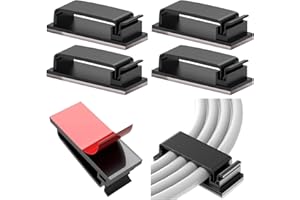 Vinabo 10PCS Clips de Câble Adhésifs,Organisateur Cable,Câble Management pour Organiseur de Fils Electriques Câbles de Gestion de Câbles pour TV, PC, ordinateur portable, Noir