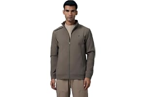 TECHNOSPORT Men's Regular Fit Solid Mock Collar Jacket With Elasto Plus for Sports, Gym & Regular Use