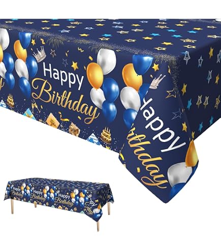 Nappe Anniversaire Thème Espace - 274x137 Cm | Fond Bleu Étoilé | Enfant Astronaute