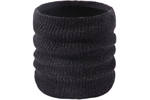 HYUET Cache Cou Tubulaire Tour de Cou Col Écharpe Tube Polaire Thermique Cache-Cou Tricoté Chauffant Foulard Écharpe Ronde Épais Chaud pour Cycliste Motocycliste Ski Femme Homme，
