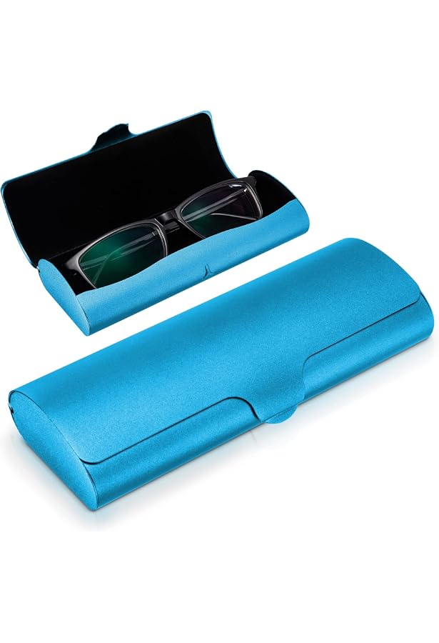 Étui à Lunettes Rigide - Lot De 2, Cuir Synthétique, Fermeture Magnétique, Avec Chiffon Microfibre, Protection Anti-écrasement