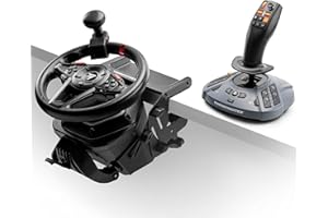 Thrustmaster T128 SimTask Farming Pack – Lenkrad & FarmStick Set für PS5 & PC – Inkl. Halterung & Pedale – Magnetische Schaltwippen & Präzisions-Joystick für Landwirtschafts-Simulator – Schwarz