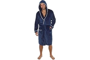 CityComfort Robe de Chambre et Peignoir Chaud en Polaire pour Homme et Ado, Doux à Capuche, Cadeau