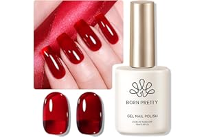 Born Pretty Esmaltes Semipermanentes para Uñas Jelly Milky Rojo Burdeos 15ml Pintauñas Semipermanentes Rojo Vino Natural Transparente Gel Nail Polish